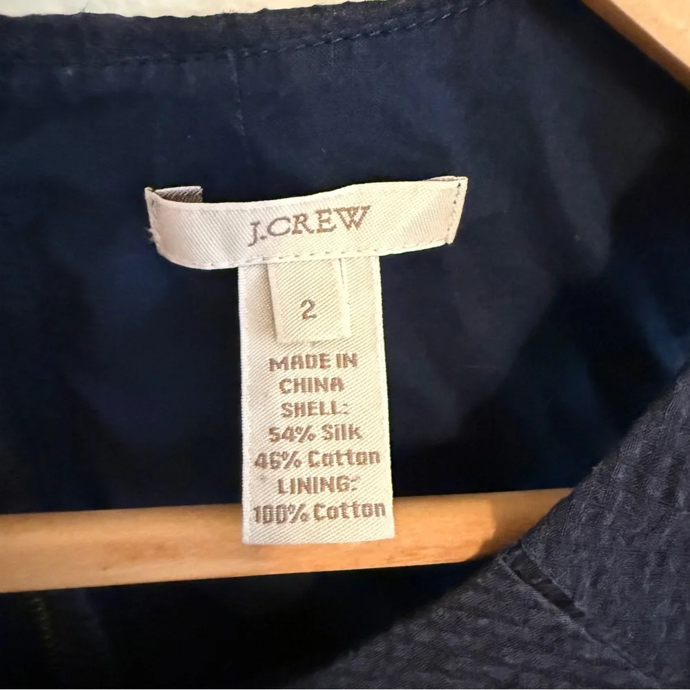 J.Crew High Neck Cotton-Silk Blend Blouse